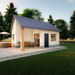 Uroczy domek 35m2 z bali, z wanną i grillem na tarasie. Idealne miejsce na relaks.