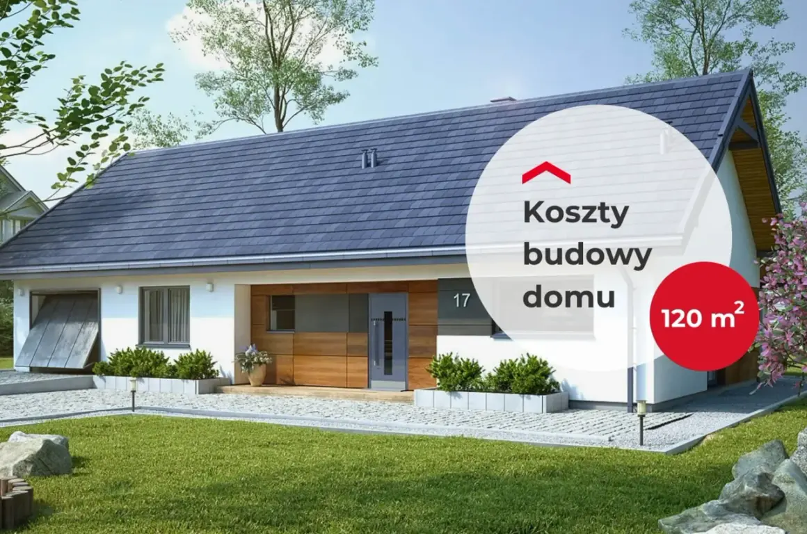 Nowoczesny dom z drewnianymi elementami, 120 m². Sprawdź, ile kosztuje budowa domu drewnianego 100m2.